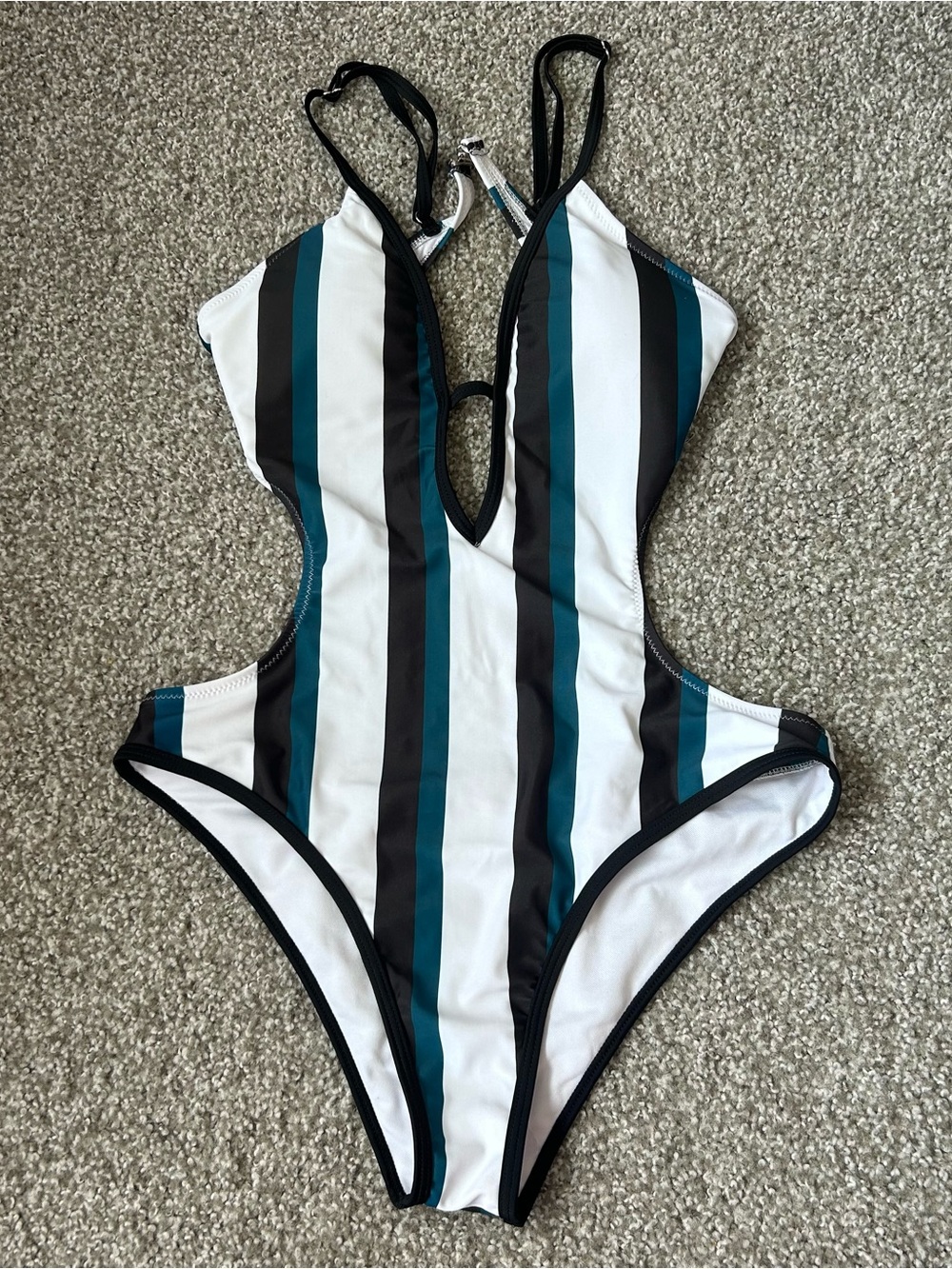Striped One Piece Swimsuit